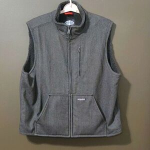 Smith + Rogue Grey Linen Canvas Sherpa Lined Men's Vest 2XL